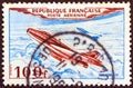 FRANCE - CIRCA 1954: A stamp printed in France shows a Dassault Mystere IV jet airplane, circa 1954.