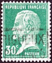 FRANCE - CIRCA 1923: A stamp printed in France shows chemist Louis Pasteur, circa 1923.