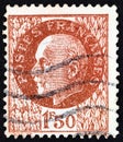 FRANCE - CIRCA 1941: A stamp printed in France shows Marshal Petain, circa 1941. Royalty Free Stock Photo