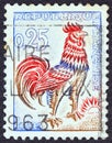 FRANCE - CIRCA 1965: A stamp printed in France shows a rooster, circa 1965. Royalty Free Stock Photo