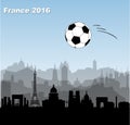 France cities skylines with soccer ball