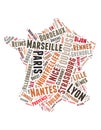 France cities word cloud concept