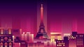 France city night neon style architecture buildings town country travel