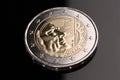 France, commemorative 2 euro bimetallic coin, Jacques Chirac, editorial