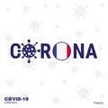 France Coronavirus Typography. COVID-19 country banner