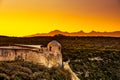 France. Corsica. Bonifacio. The citadel and the ramparts at sunset