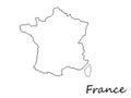 France country borders shape contour.