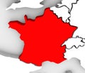 France Country 3d Abstract Illustrated Map Europe