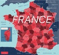 France country detailed editable map