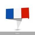 France Country flag. Folded ribbon banner flag Royalty Free Stock Photo