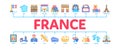 France Country Travel Minimal Infographic Banner Vector Royalty Free Stock Photo