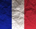 France Crumpled paper Textured Flag -
