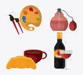 France design. food, perfum and palette icon. graphic