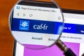 France: detail of the \'caf.fr\' website of the Caisse d\'Allocations Familiales (CAF)