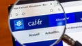 France: detail of the \'caf.fr\' website of the Caisse d\'Allocations Familiales (CAF)