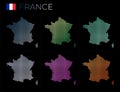 France dotted map set.