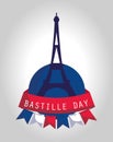 France eiffel tower of happy bastille day vector design Royalty Free Stock Photo