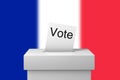 France election ballot box and voting paper. 3D Rendering