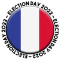 France Election Day 2022 Circular Flag Concept - 3D Illustration