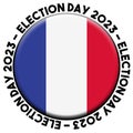 France Election Day 2023 Circular Flag Concept - 3D Illustration