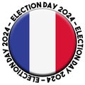 France Election Day 2024 Circular Flag Concept - 3D Illustration