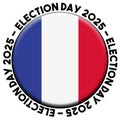 France Election Day 2025 Circular Flag Concept - 3D Illustration