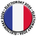 France Election Day 2026 Circular Flag Concept - 3D Illustration