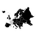 France on Europe territory map. White background. Vector illustration Royalty Free Stock Photo