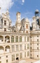 France. Facade of the donjon of the castle of Chambord, 1519 - 1547 years. List of UNESCO.