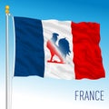 France, fancy flag with French cockerel symbol, Europe