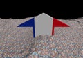 France flag arrow in abstract ocean of Euros