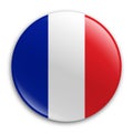 France flag badge, glossy button, sticker, vector image Royalty Free Stock Photo