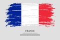 France flag with brush stroke effect and information text poster, vector