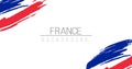 France flag brush style background with stripes. Stock vector illustration isolated on white background Royalty Free Stock Photo