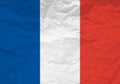 France flag crumpled paper