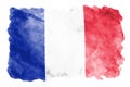 France flag is depicted in liquid watercolor style isolated on white background Royalty Free Stock Photo