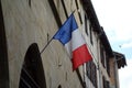 France flag on a facade in Corde Sur Ciel Royalty Free Stock Photo