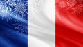 France flag with fireworks background for 14 july bastille day