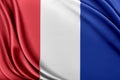 France flag with a glossy silk texture.