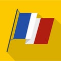 France flag icon, flat style Royalty Free Stock Photo