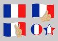 France flag icon set. vector illustration Royalty Free Stock Photo
