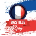 france flag with ribbon to bastille celebration