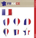 France Flag Set, Flag Set #3 Royalty Free Stock Photo