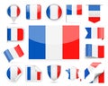 France Flag Vector Set Royalty Free Stock Photo