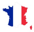 France flag in silhouette of the country Royalty Free Stock Photo