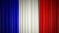 France flag silk curtain on stage. 3D illustration Royalty Free Stock Photo