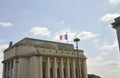 France flag on Trocadero building from Paris in France Royalty Free Stock Photo