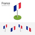 France flag, vector set of 3D isometric icons Royalty Free Stock Photo