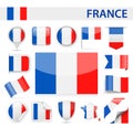 France Flag Vector Set Royalty Free Stock Photo