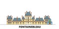 France, Fontainebleau Landmark flat landmarks vector illustration. France, Fontainebleau Landmark line city with famous